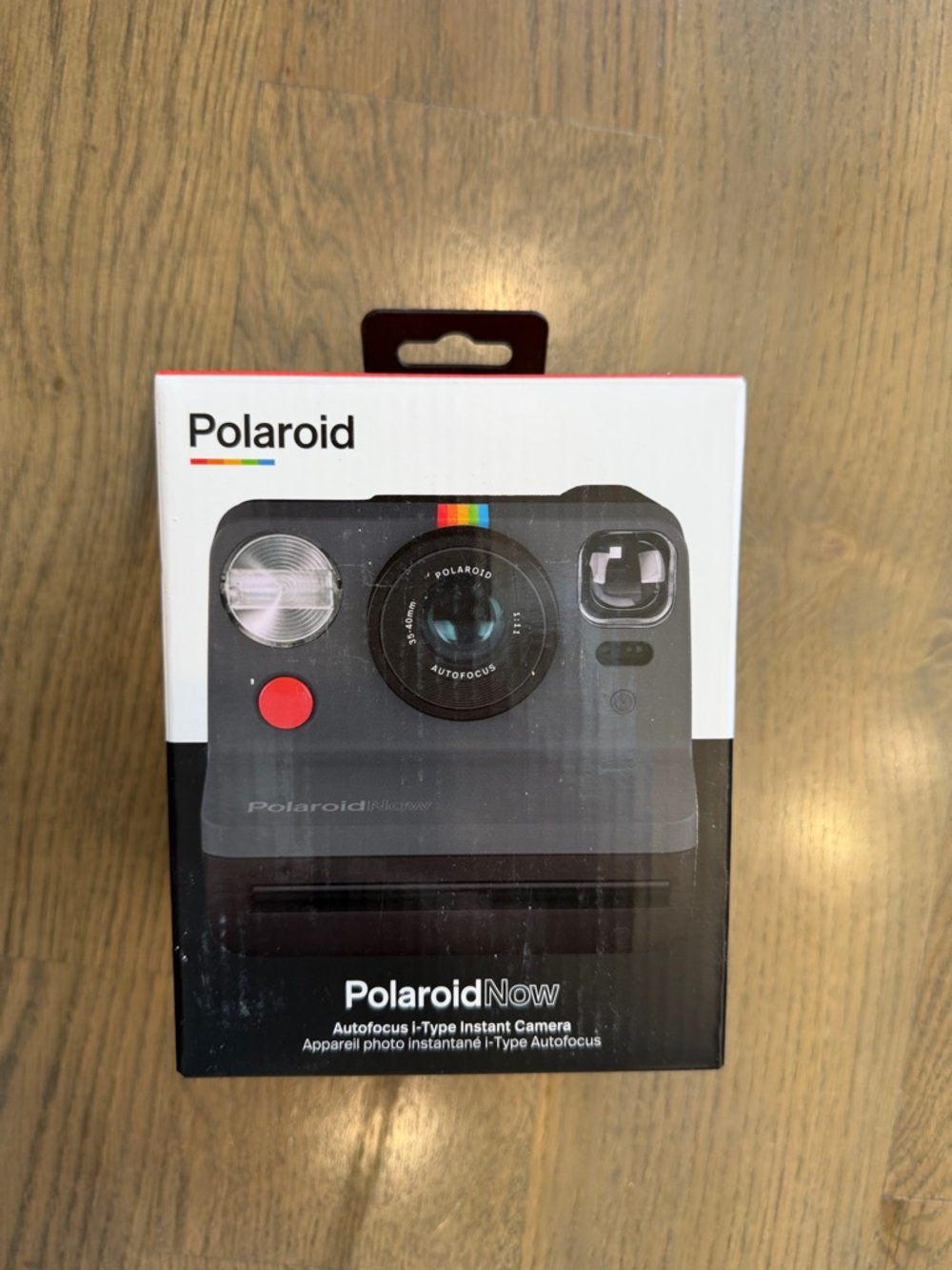 Polaroid Now Instant Camera in Black with Rainbow Accent